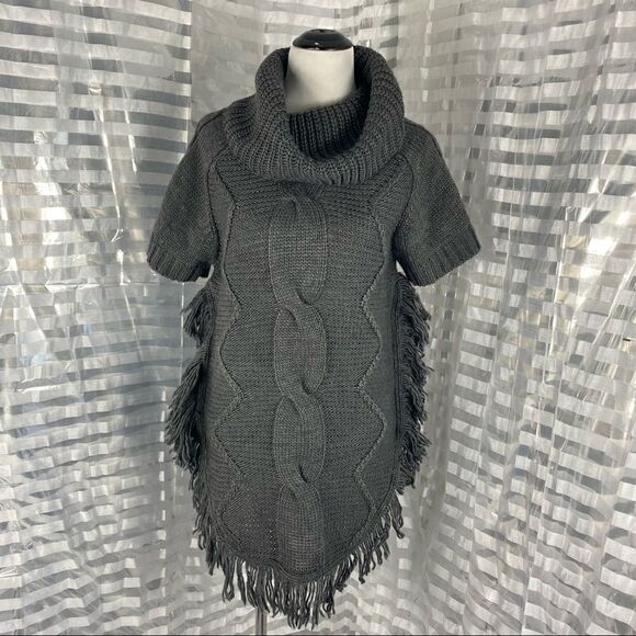 BCBG MaxAzria Cowl Neck Fringe Sweater - Picture 1 of 8